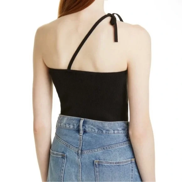NEW BA&SH BLACK ONE-SHOULDER TANK TOP - Picture 7 of 9